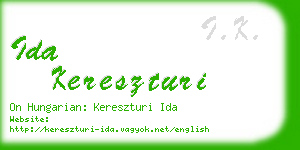 ida kereszturi business card